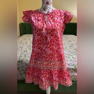 Bindu Pink Floral Blake Mini Dress Size Small Retail $185